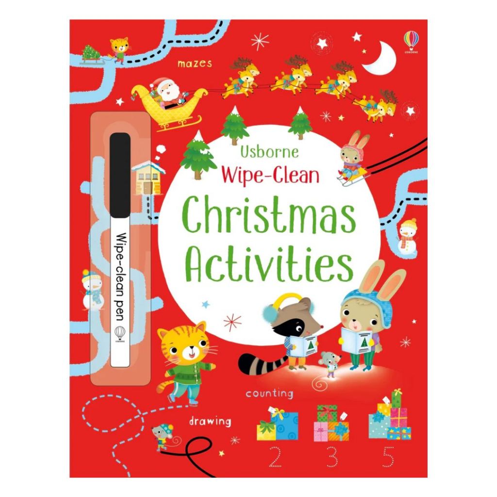 Usborne WipeClean CHRISTMAS ACTIVITIES (brand new softcover w/ free