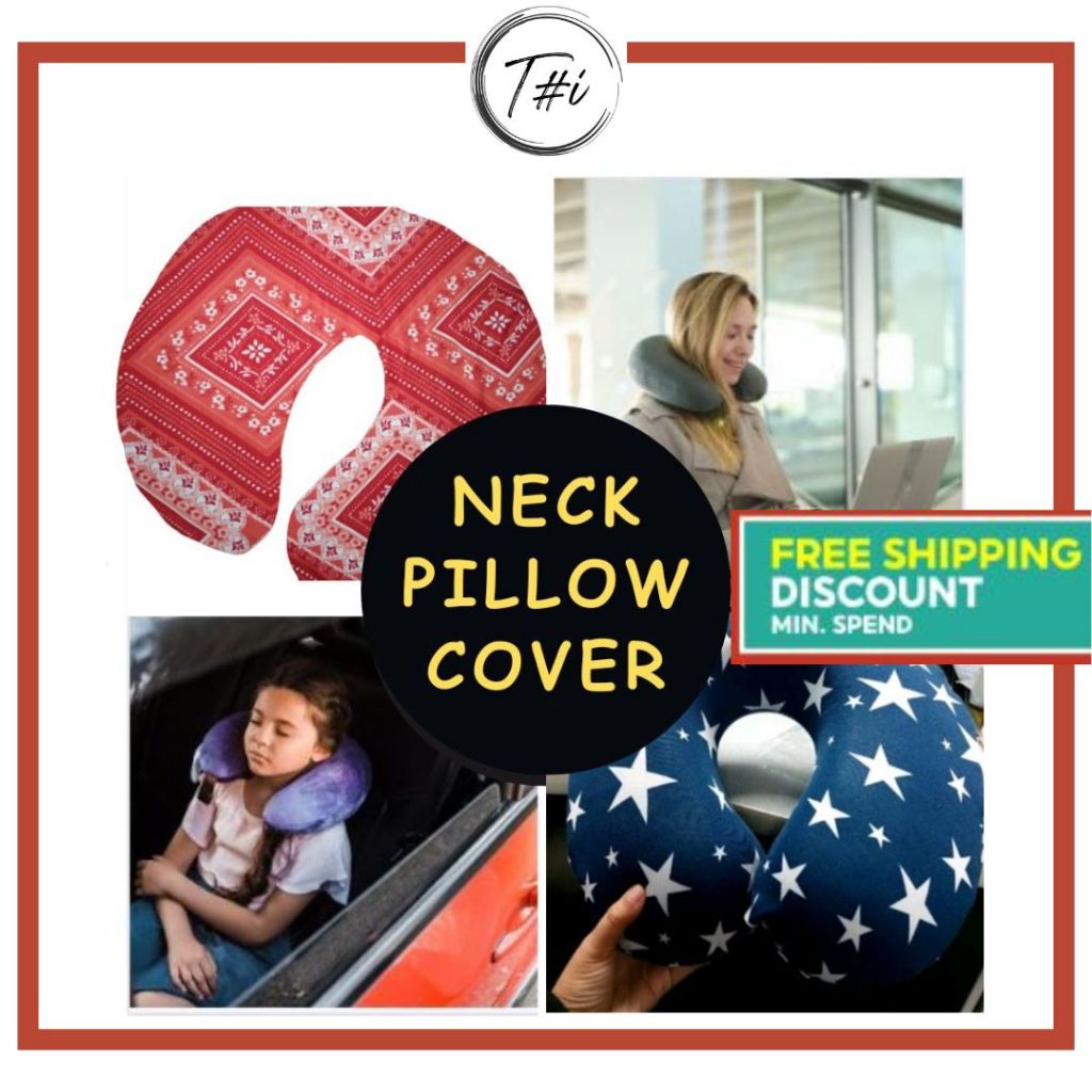 Pillowcase Neck Ushaped Travel Pillow Cover Office Car Airplane Train