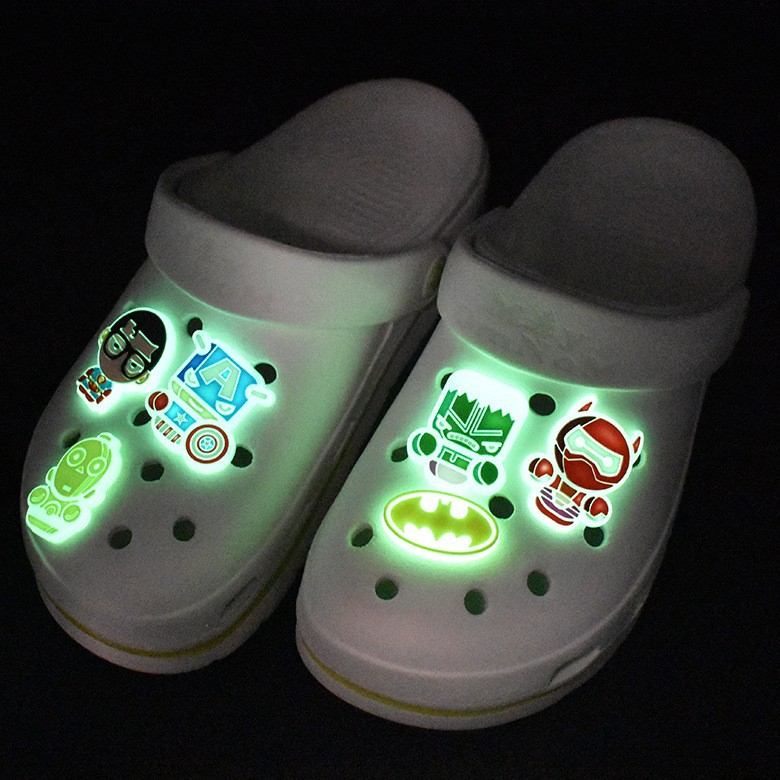 Luminous Super Hero Jibbitz Charms Shoe Design Buckle Shoe Decor Clogs ...