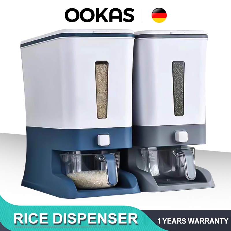 OOKAS Rice Dispenser And Storage With Measuring Cup | Shopee Philippines