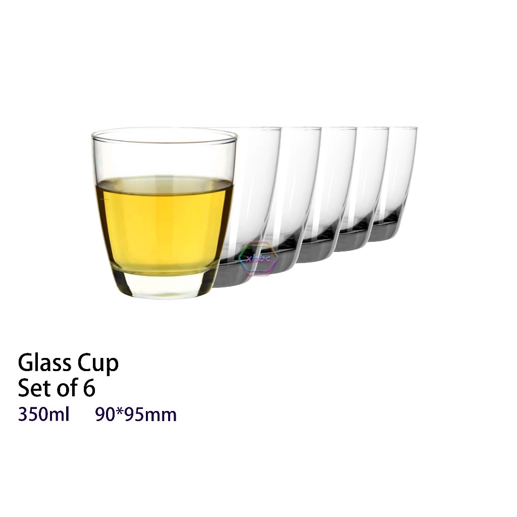 350ml Glassware Drinking Set (1pcs.6pcs) Juice, Soda, Glass water cup