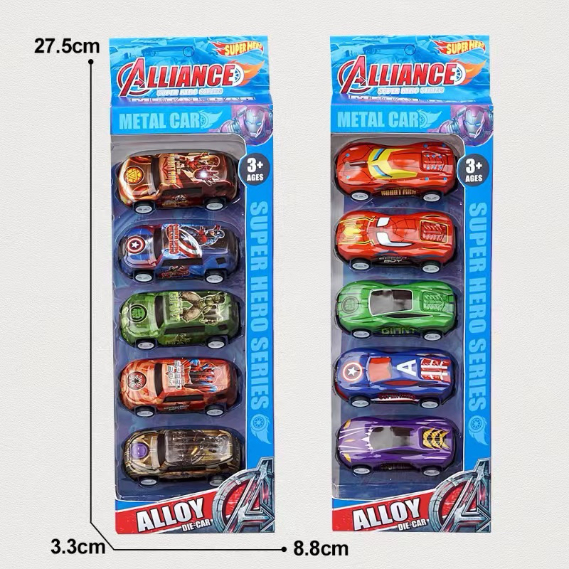 mini Alliace hero car racing 5 in 1 avengers racing car toy | Shopee ...