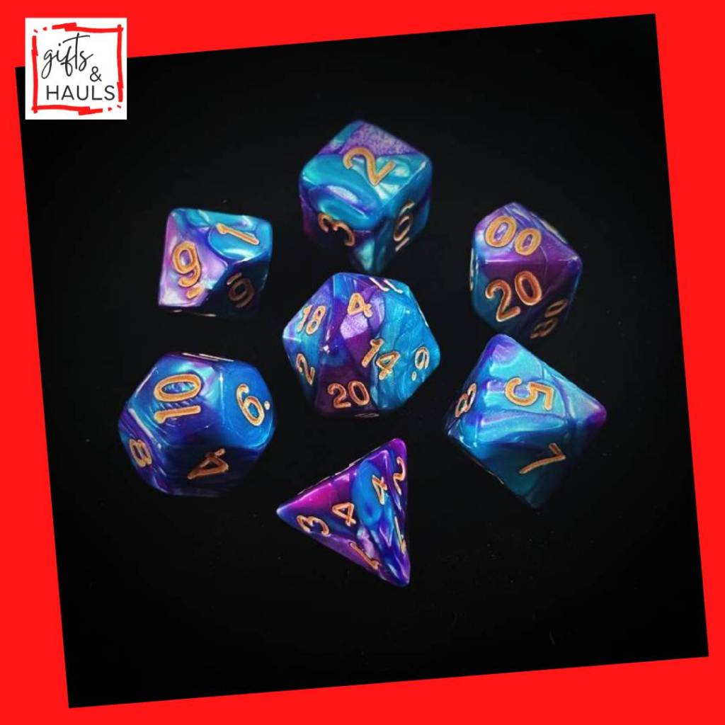 7pc Polyhedral Dice Set- D20, D12, D10(00-90), D8, D6, D4 for DND, MTG ...
