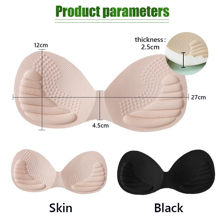 GEEBON Latex Bra Pad Thick Insert Underwear Liner Chest Push Up Insert ...