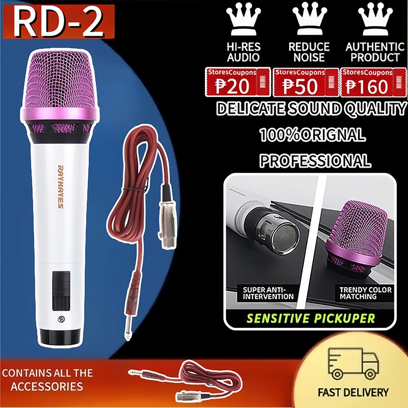 RD2 Original Microphone Cardioid Dynamic Mic METAL Microphone Shopee
