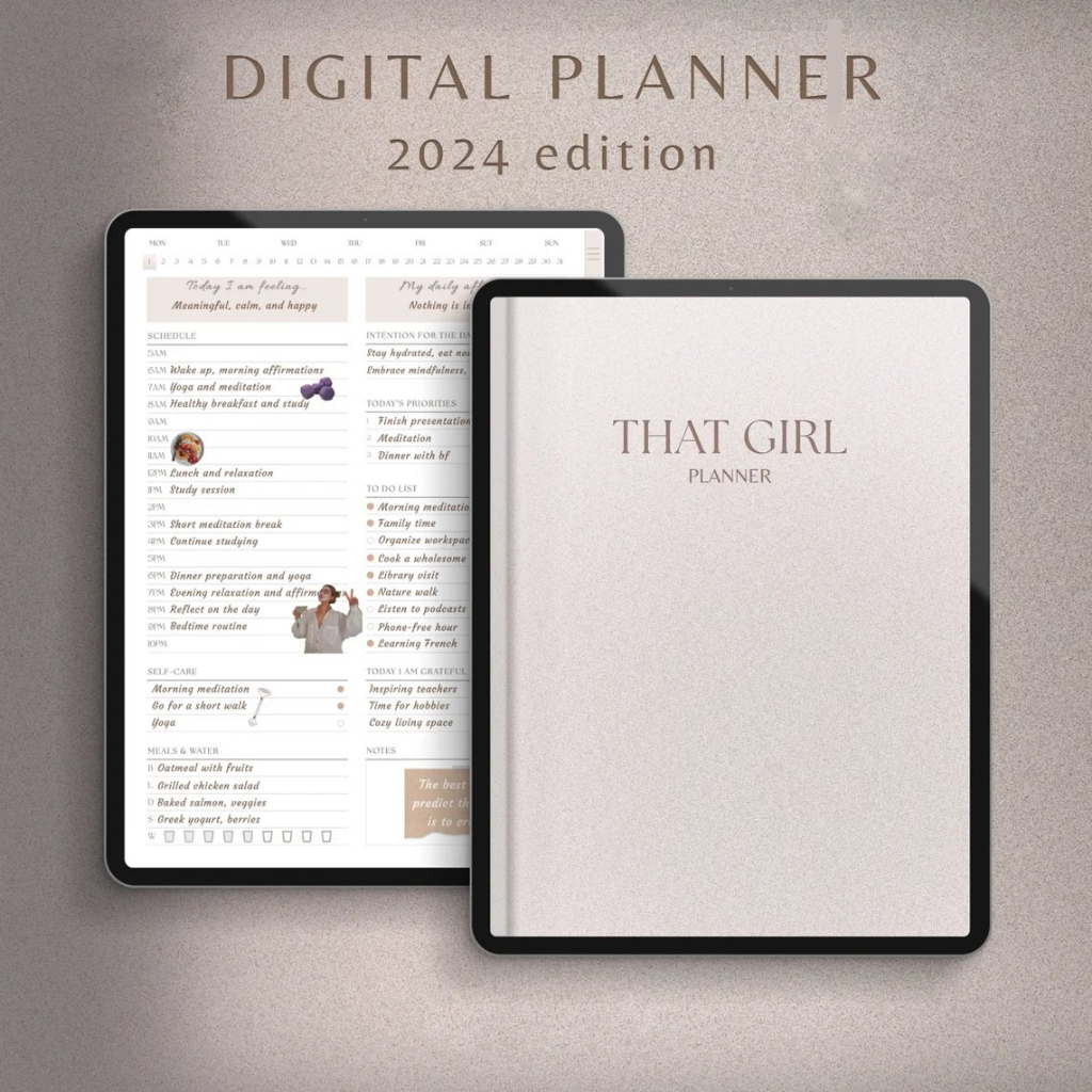 2024 Digital Planner, Digital Planner, Daily, Weekly & Monthly Planner