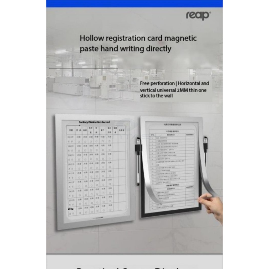 Reap A4 Magnetic display board wall frame with pen holder at the side ...