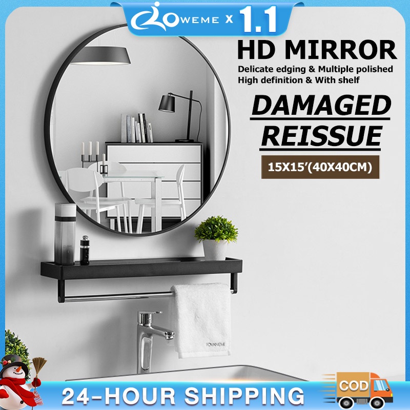 Round glass mirror Bathroom wall mirror HD wall mirror Vanity mirror