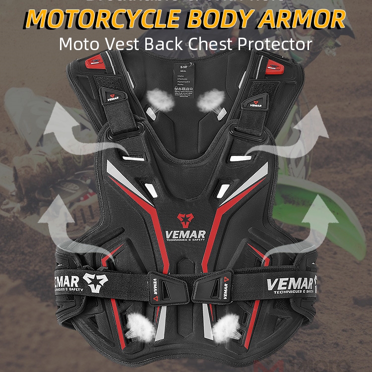 Motorcycle Riding Armor Protective Chest Gear Support Armor Vest Back ...