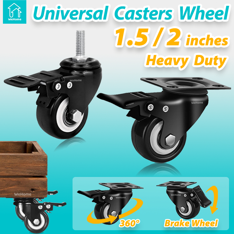 WeHome Caster Wheel Heavy Duty with Lock 2'' 360° Swivel Furniture Cart