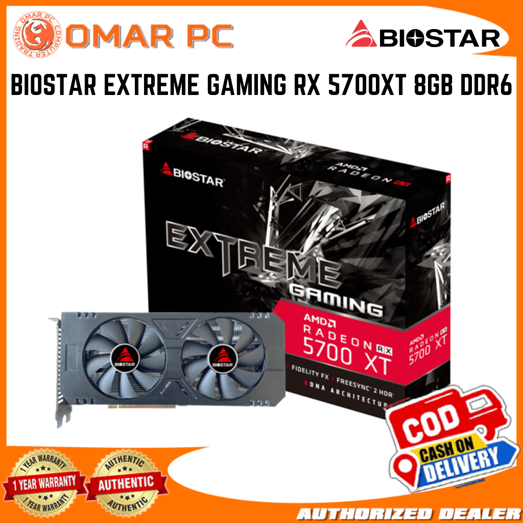 BIOSTAR EXTREME GAMING RX 5700XT 8GB DDR6 BRANDNEW 1YEAR WARRANTY