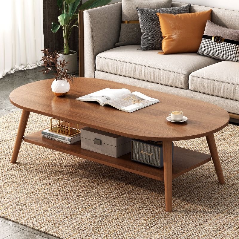 Simple Center Table Living Room Dining Table Oval End Table Solid Wood ...