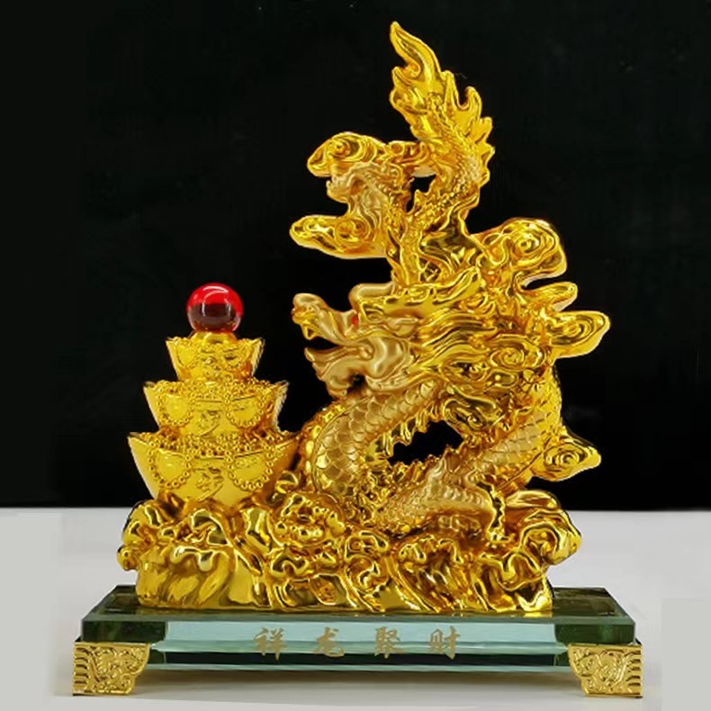 Dragon Figurine Statue For Luck & Success Home Deocr House Office Gift 