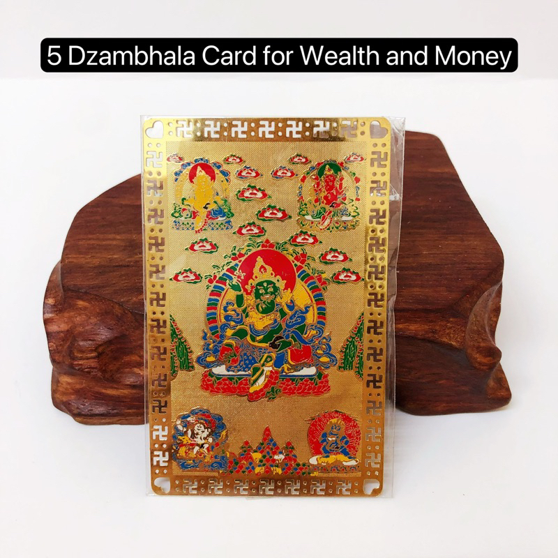 Feng Shui Five Dzambhala Talisman Amulet Card for Wealth | Shopee ...