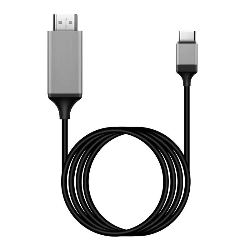 Black Type-C To HDMI Adapter 4K30HZ USB Cable Laptop/Tablet/Phone to TV ...