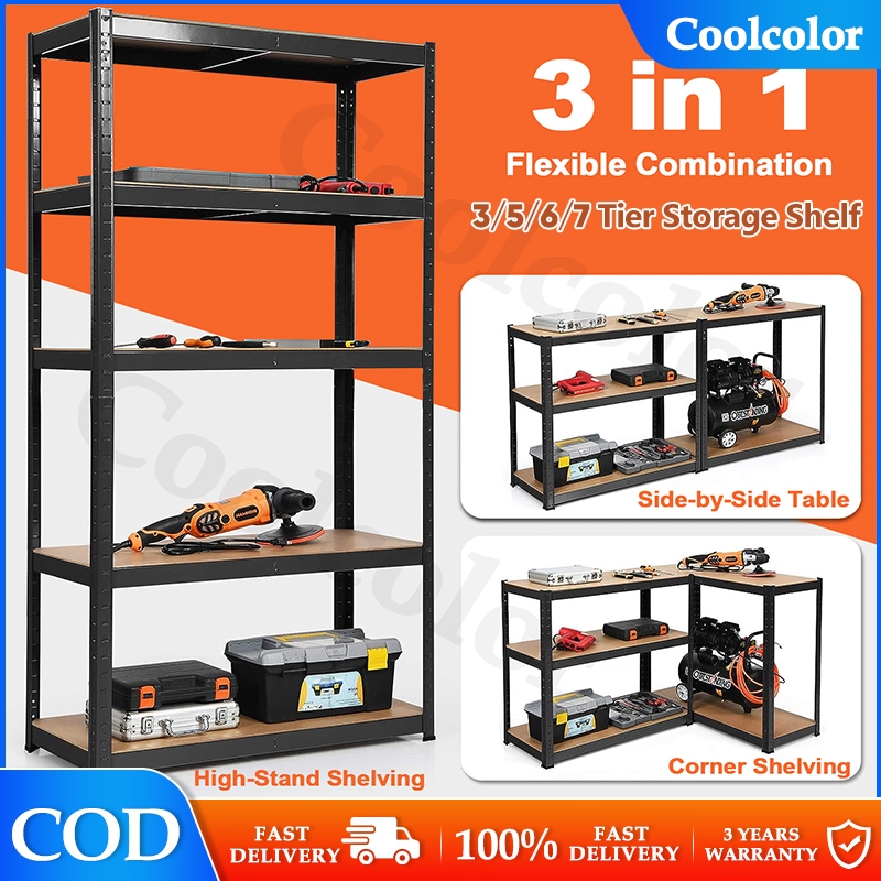 6/7 Layer Metal Rack Boltless Rack Heavy Duty Steel Rack Metal Shelf ...