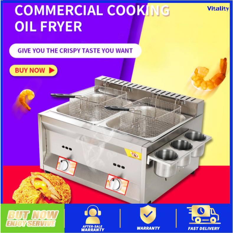 Commercial stall deep fryer deep fryer gas fries fryer deep fry burger