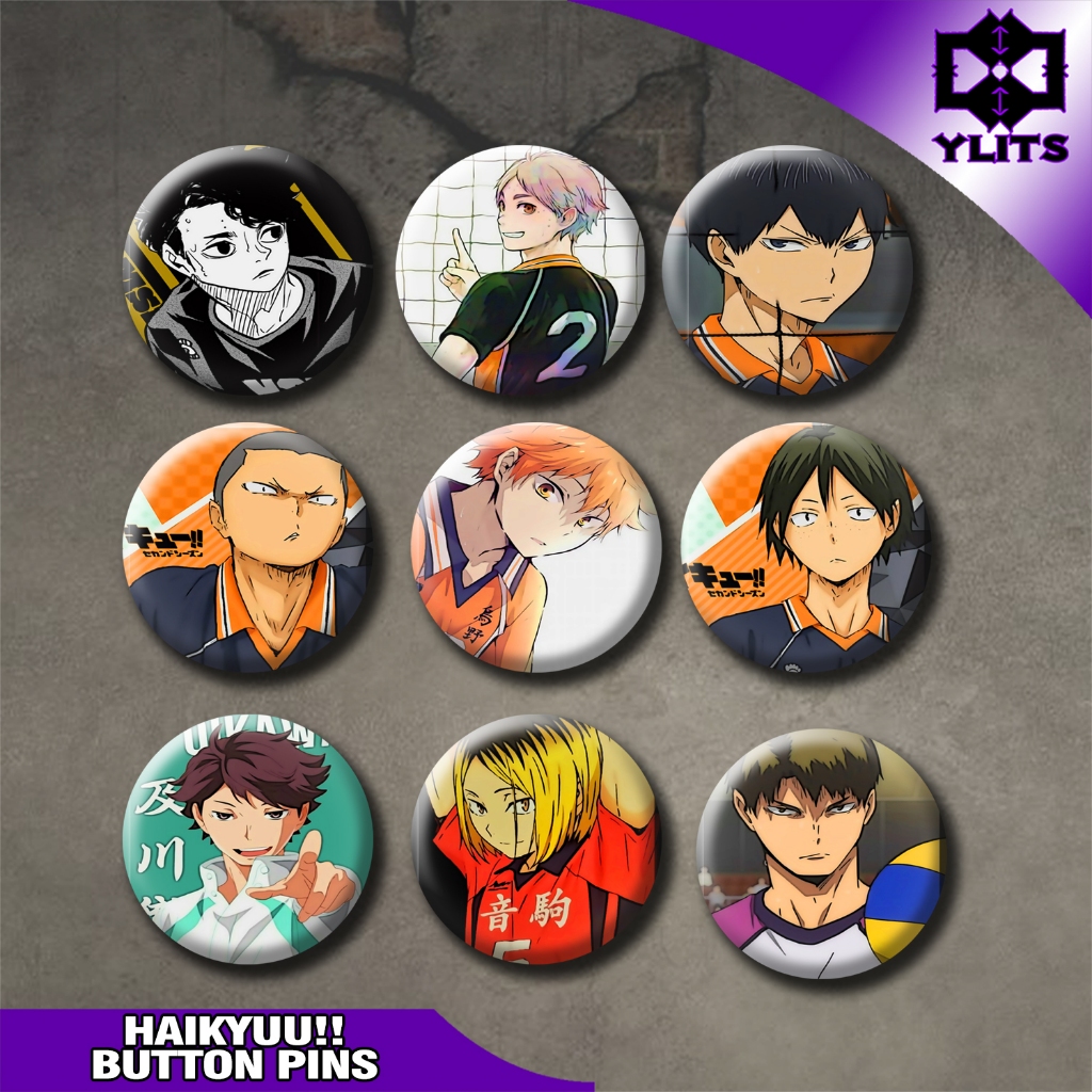 Haikyuu Button Pins | 2.25 Inch Anime Badge Collectibles | Show Your ...