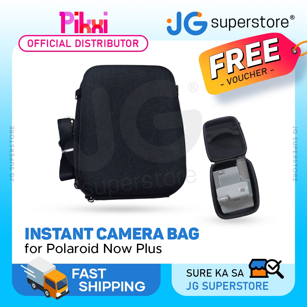 Pikxi Portable Hard Case Camera Storage Bag with Strap, Double Zipper