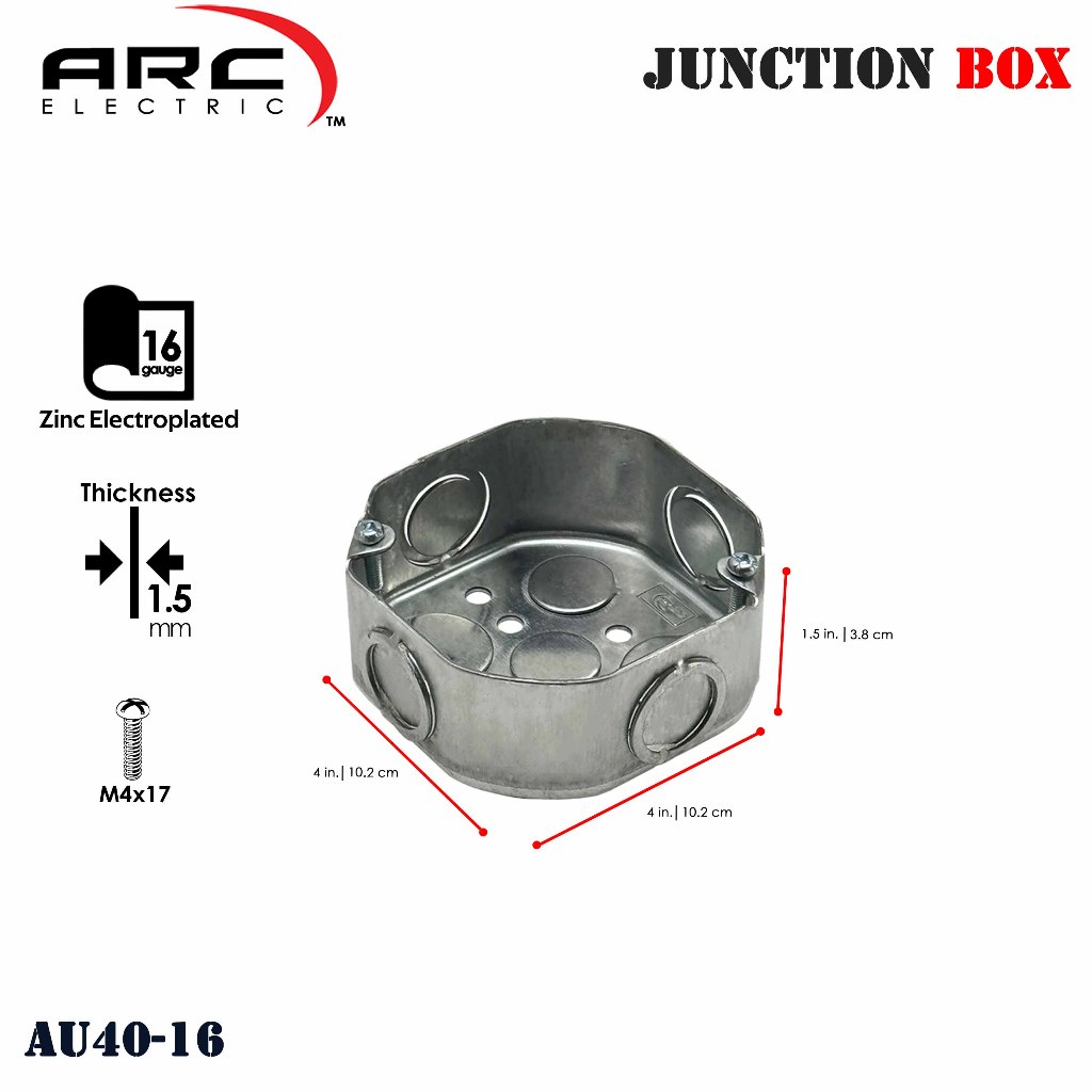 ARC Junction Box 16ga (1.5mm) Deep-Type 1/2