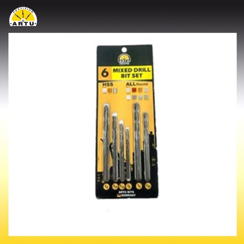 Artu Mixed HSS & Masonry Plus Drill bit (6pcs. Set) Shopee Philippines