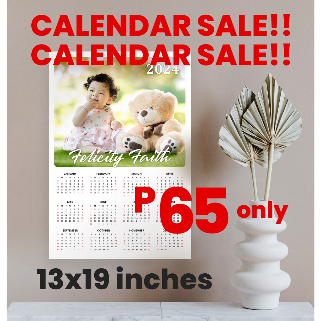 PHOTO CALENDAR | POSTER TYPE | PERSONALIZED | 13x19 inches | 300 GSM ...