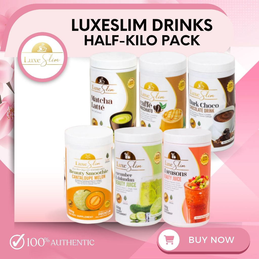 Luxeslim Drinks Half Kilo Pack 500g Coffee Choco Juice Matcha Latte