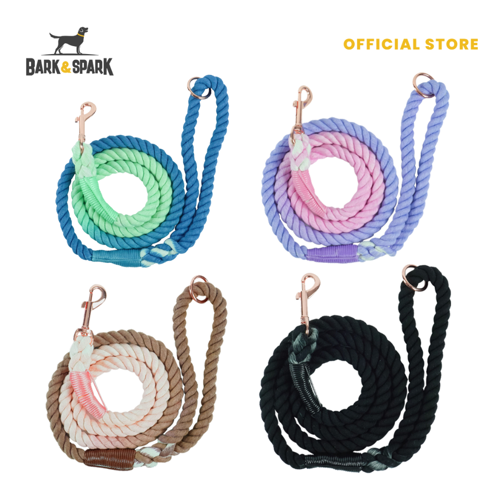 Bark and Spark Rope Dog Leash Handmade, Braided Cotton (5ft 60