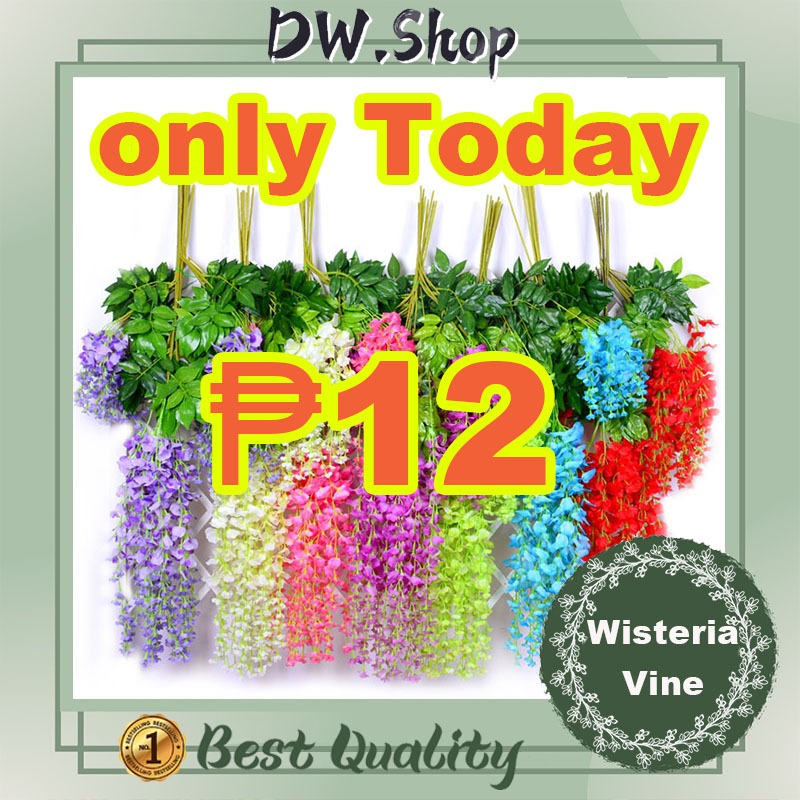 【Lowest Price】 Artificial Fake Wisteria Vine Ratta Hanging Silk Flowers