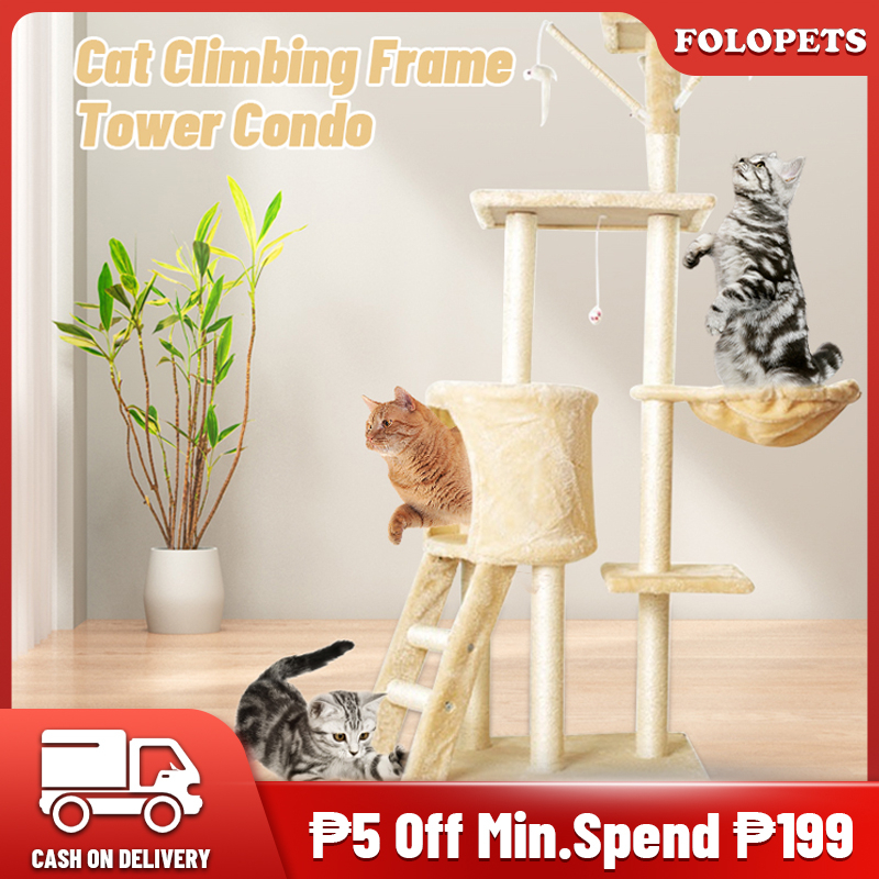FOLOPETS Cat Climbing Frame Tower Condo Pet Toys Tree Luxury House