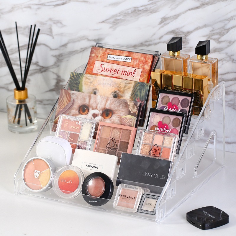 Acrylic Makeup Storage Rack 3 layers Table Cosmetic Organizer Holder ...