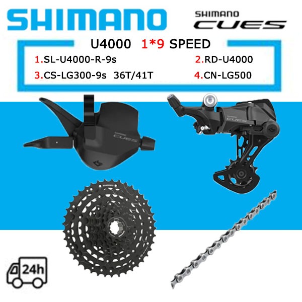 Shimano CUES U4000 1x9 Speed Groupset Shift Lever U4000 Rear Derailleur Rd U4000 Original Parts I.835182084
