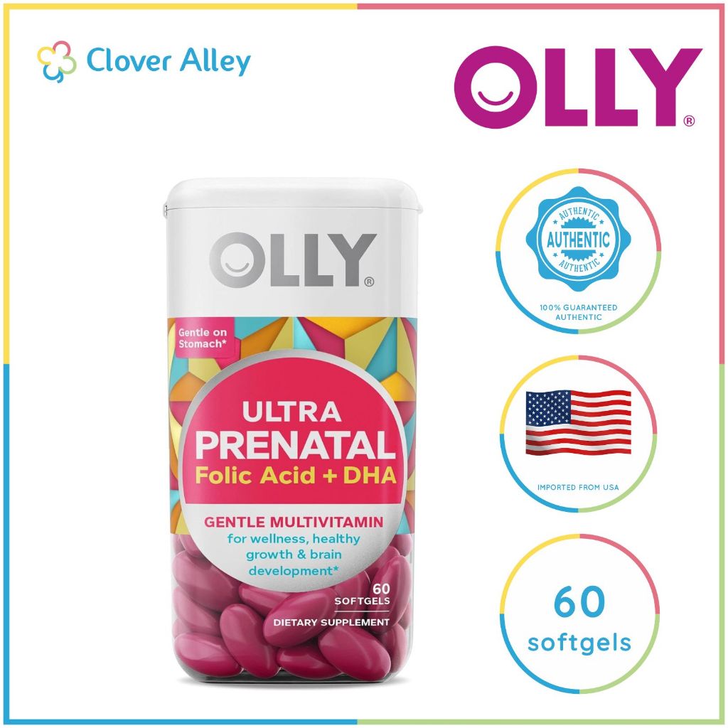 OLLY Ultra Prenatal Multivitamins with Folic Acid 60softgels (05/2025