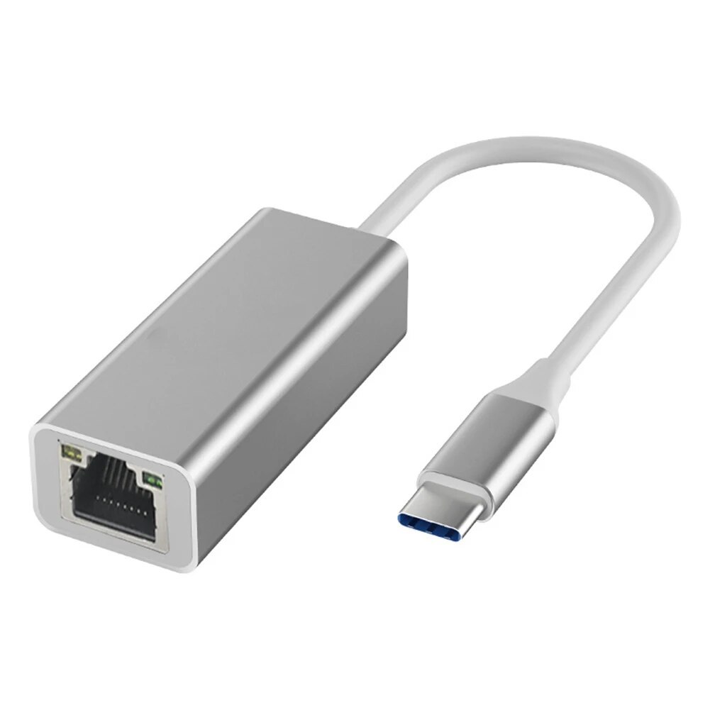 Aluminum USB Type C Adapter USB TypeC to RJ45 LAN Network Adapter