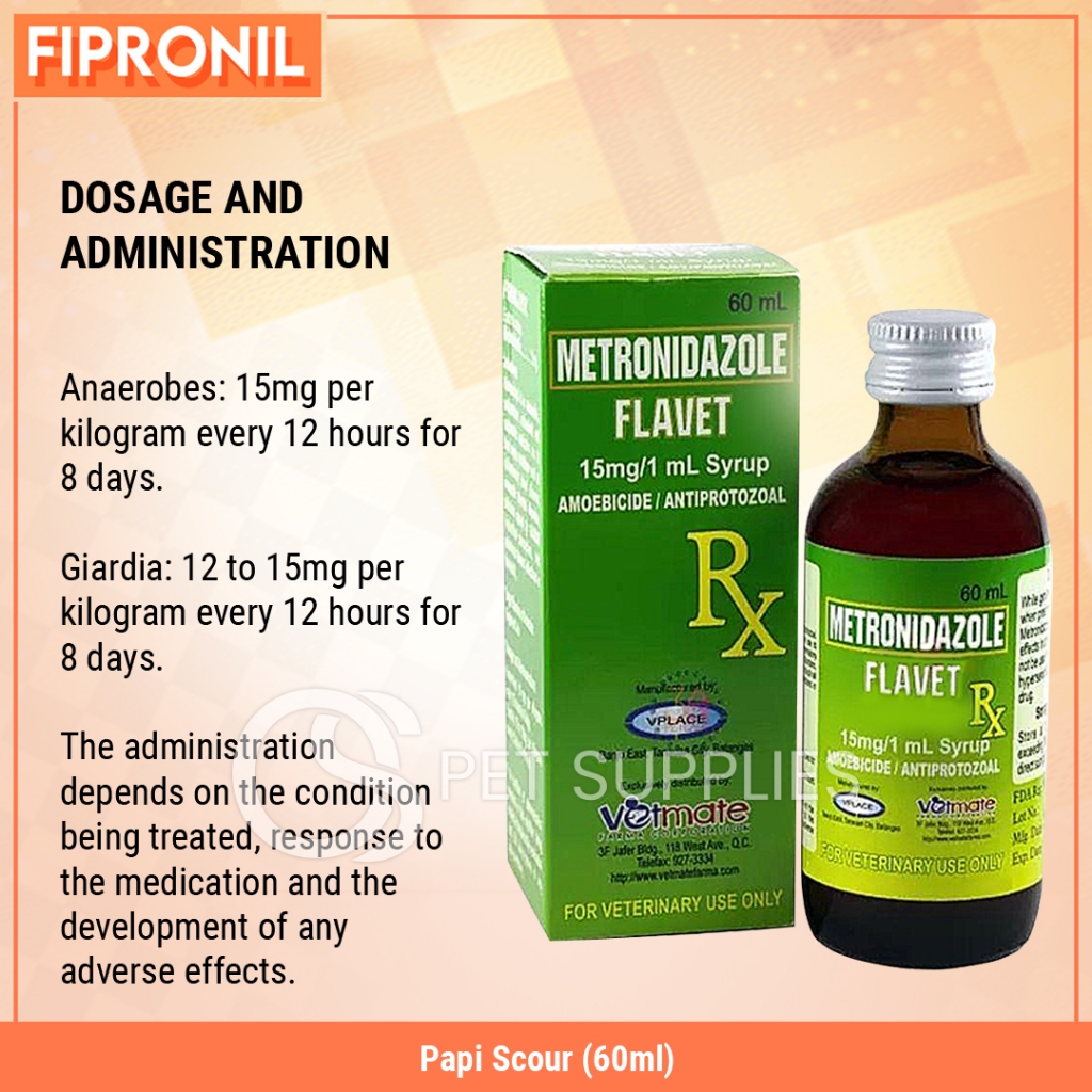 FIPRO-15mg/1mL Papi Metronidazole Flavet Syrup Amoebicide and ...