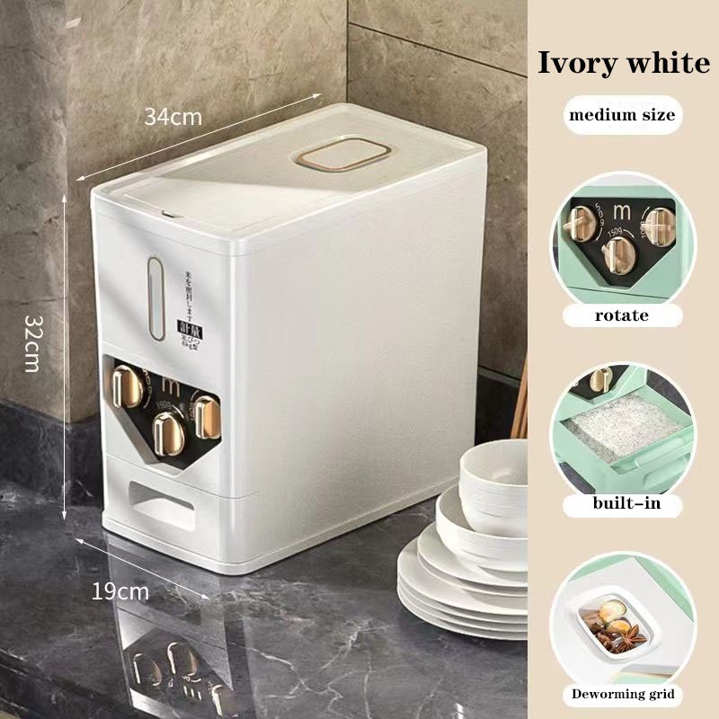 Japanese rice storage kitchen rice despenser 10kg PVC thicken rice