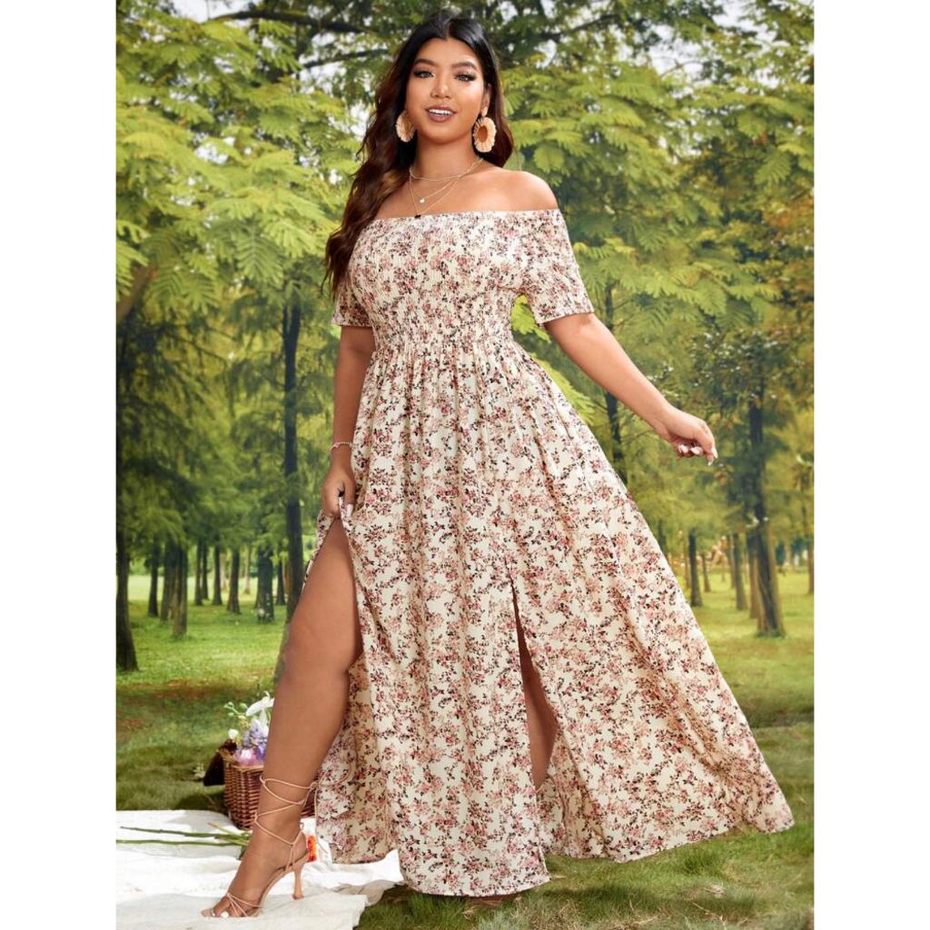 plus size dress maxi formal casual floral bohemian dress for women Shopee Philippines