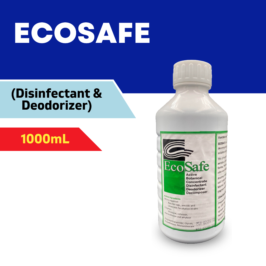EcoSafe Pet Poop Pee Deodorizer Disinfectant Organic Dog Pig 1L Spray