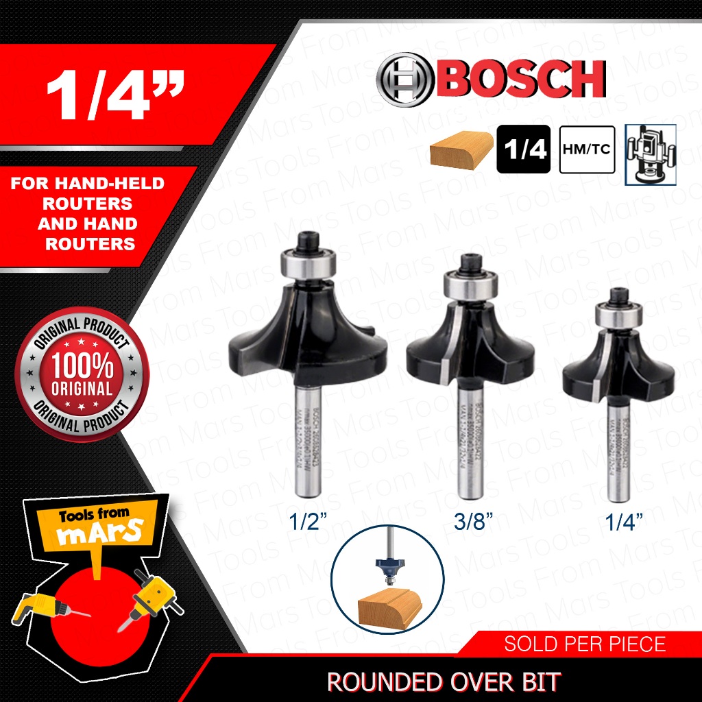 Bosch 1/4 Inch Bead Ball Beading Router Bit Corner Round-Edge Cutter ...