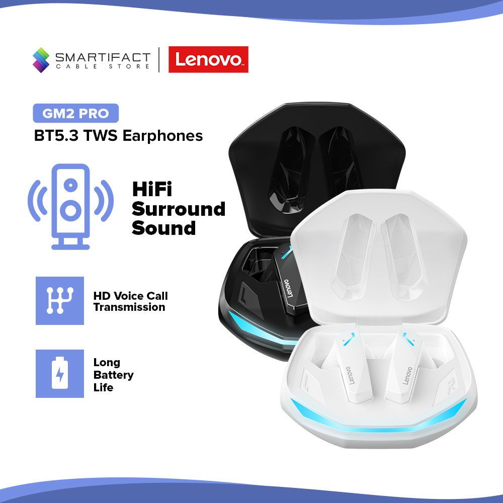 Lenovo ThinkPlus GM2 Pro Wireless Earbuds BT5.3 TWS Low Latency Gaming ...