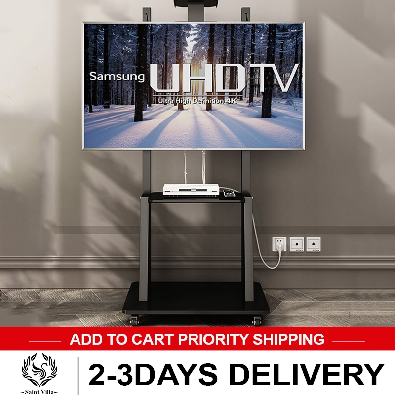 Mobile TV stand removable floorstanding wheeled cart 32/65/70inch all