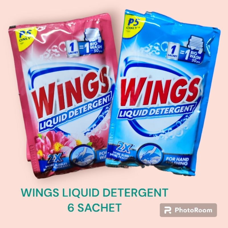 WINGS Liquid Laundry Detergent 40ml x6 Shopee Philippines
