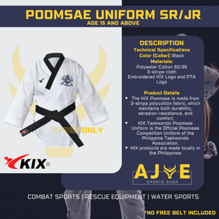 KIX TAEKWONDO JR/SR POOMSAE UNIFORM