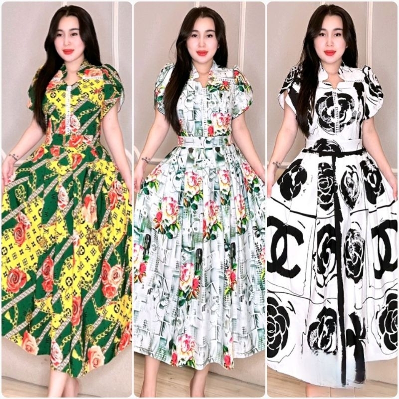 Luxury Semi-Chinese Collar Vietnam Non-Padded Maxi Dress Womenswear ...
