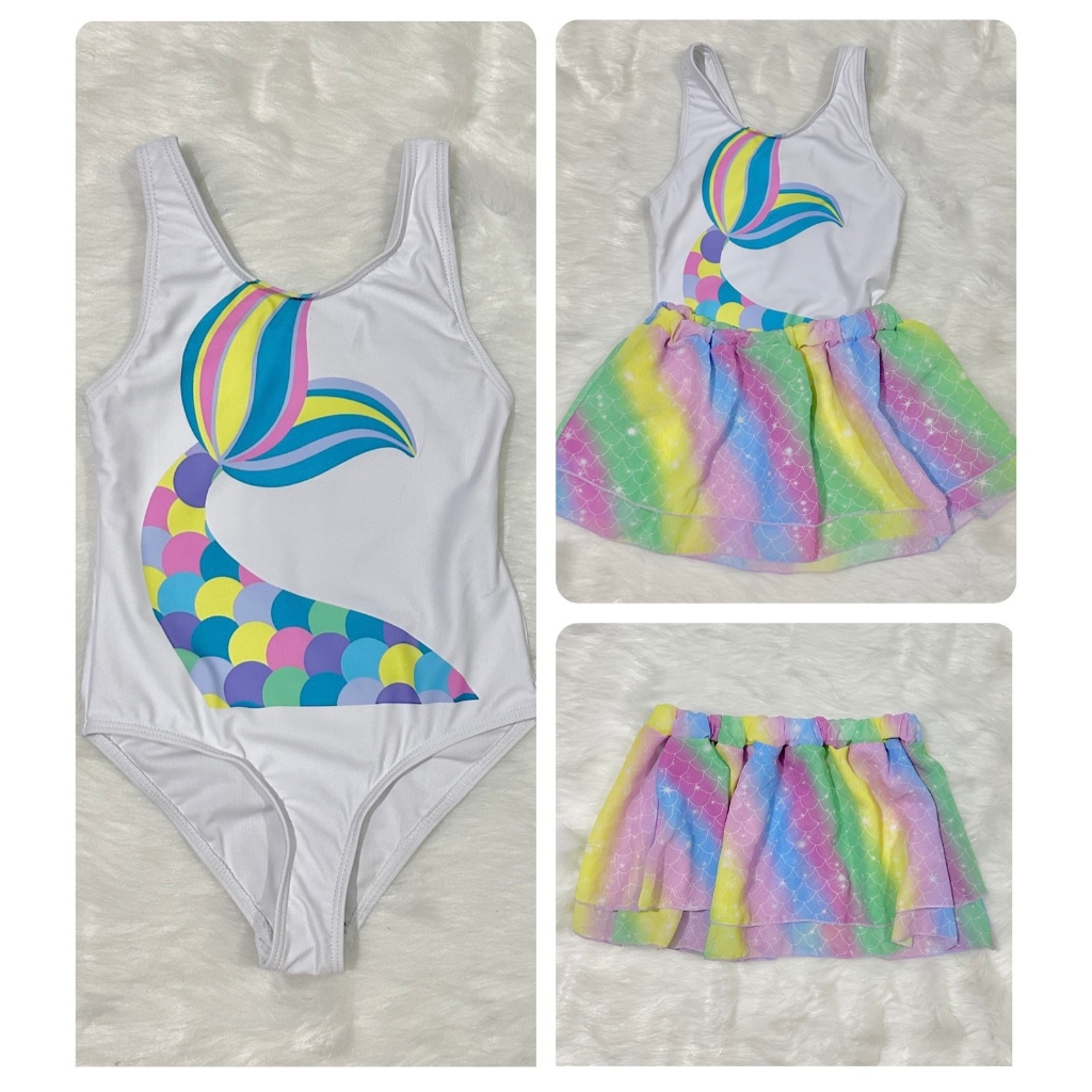 Girls Bowknot Mermaid One-Pieces Cut-Out Swimsuit for 7-12 Years Little &  Big Kids