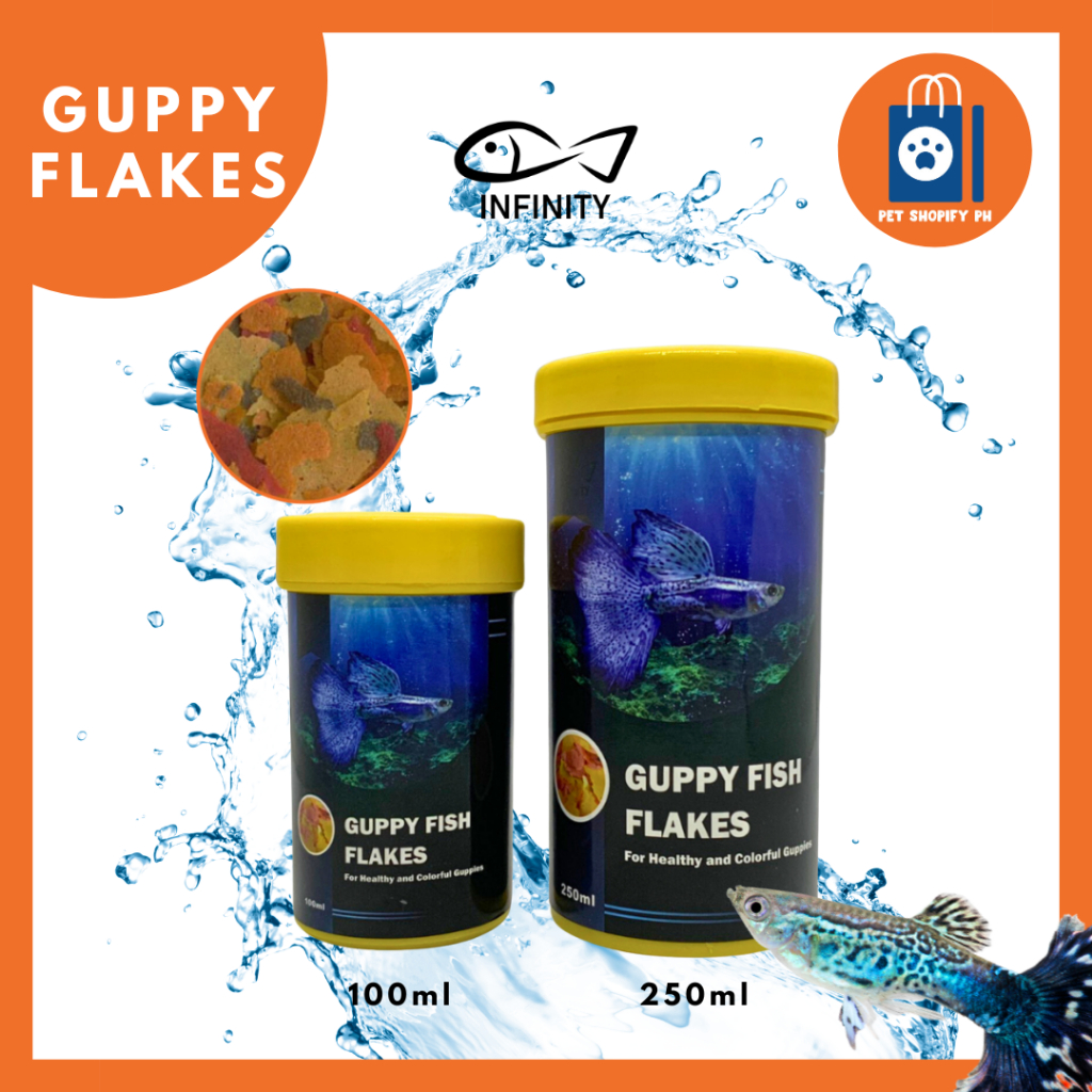 INFINITY GUPPY FISH FLAKES / FISH FOOD FLAKES / SMALL FISH FLAKES
