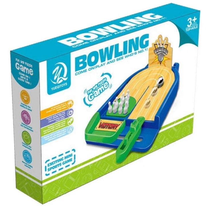 Philos Mini Bowling Da Tavolo – Gioco In Legno Con Rampa Metallica, Per 1+ Giocatori, 8+ Anni