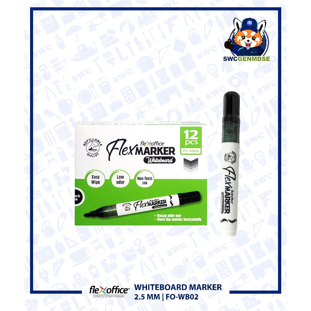 FlexOffice Whiteboard Marker 2.5mm Tip FlexMarker FOWB02 Sold