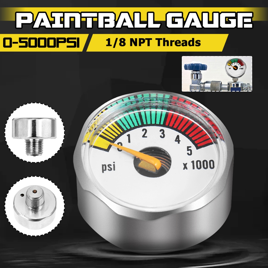 5000psi Mini Micro Paintball PCP Air CO2 tank Pressure Gauge Manometer ...