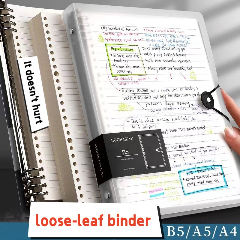 A5/B5 refillable notebook loose leaf binder detachable notebook binder
